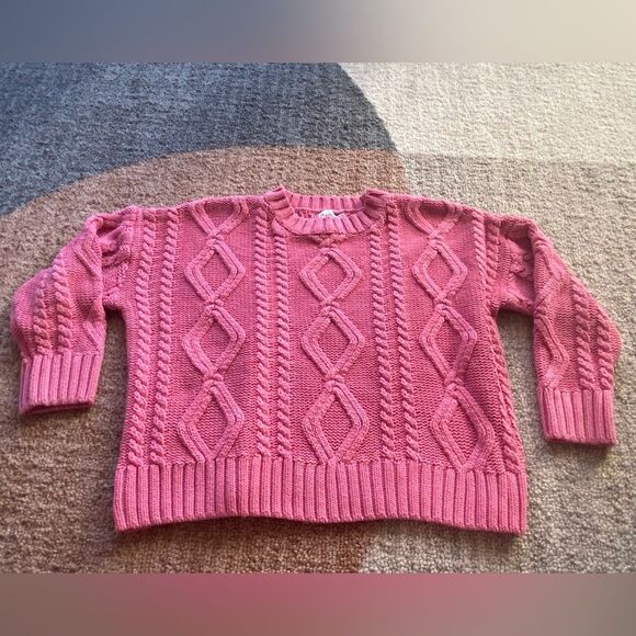 Anaya Princess Polly Pink Oversized Cable Sweater - Picture 2 of 8